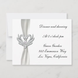 ホワイトリボン シルバースワンズ 披露宴 招待状