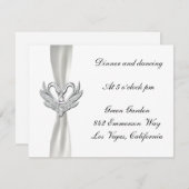 ホワイトリボン シルバースワン 受付カード 招待状 (正面/裏面)