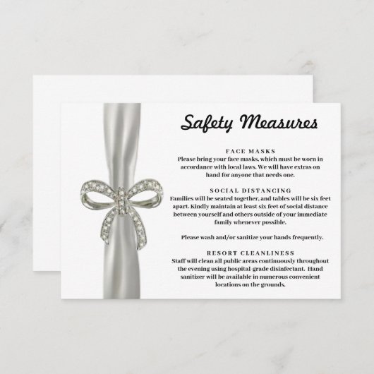 ホワイトリボン ダイヤモンド ボウ 安全対策 エンクロージャーカード (正面/裏面)