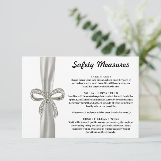 ホワイトリボン ダイヤモンド ボウ 安全対策 エンクロージャーカード (スタンド正面)