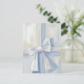 ホワイトリボン プレゼント | ギフト 水彩 ポストカード (スタンド正面)