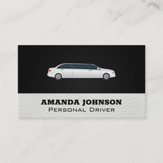 ホワイトリムジン | 運転サービス 名刺 (正面)