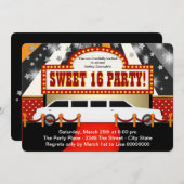 ホワイトリモムービースタースウィート16パーティー 招待状 (正面/裏面)