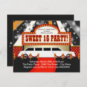 ホワイトリモムービースタースウィート16パーティー 招待状 (正面/裏面)