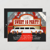 ホワイトリモムービースタースウィート16パーティー 招待状 (正面/裏面)