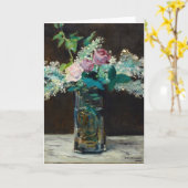 ホワイトリラックの花瓶とバラ | エドゥアルマネ カード (黄色い花)