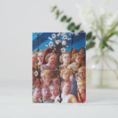 ホワイトリリクリスマスホリデーカード付き天使 シーズンポストカード (スタンド正面)