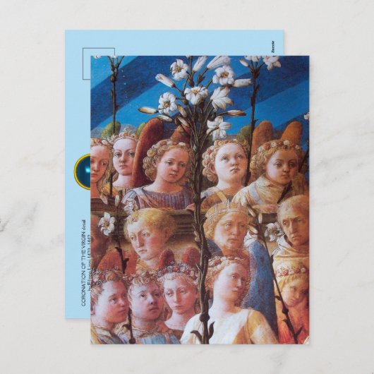 ホワイトリリクリスマスホリデーカード付き天使 シーズンポストカード (正面/裏面)