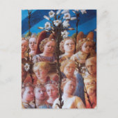 ホワイトリリクリスマスホリデーカード付き天使 シーズンポストカード (正面)