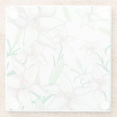 ホワイトリリーイラストレーション ガラスコースター (裏面)