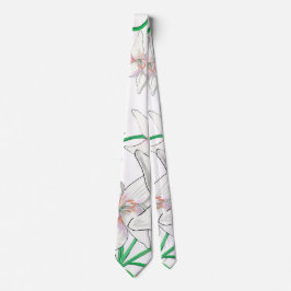 ホワイトリリーイラストレーション ネクタイ