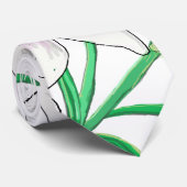 ホワイトリリーイラストレーション ネクタイ (ロール)