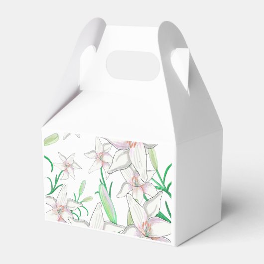 ホワイトリリーイラストレーション フェイバーボックス (正面サイド)