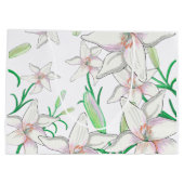 ホワイトリリーイラストレーション ラージペーパーバッグ (裏面)