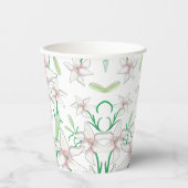 ホワイトリリーイラストレーション 紙コップ (正面)