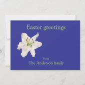 ホワイトリリーイースターグリーティングフラットホリデーカード シーズンカード (正面)