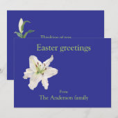 ホワイトリリーイースターグリーティングフラットホリデーカード シーズンカード (正面/裏面)