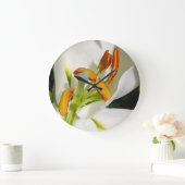 ホワイトリリーウォール時計 ラージ壁時計 (ホーム)