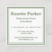 ホワイトリリーオブザバレーイベントプランナー スクエア名刺 (裏面)