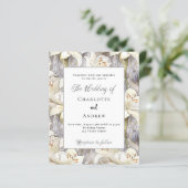 ホワイトリリースシルバーフローラ結婚式招待状 (スタンド正面)