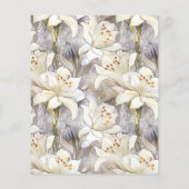 ホワイトリリースシルバーフローラ結婚式招待状 (裏面)