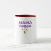 ホワイトリリーフラワーはっきりした&ママ文字パーソナライズされた マグカップ (中央)