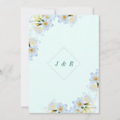 ホワイトリリーフラワーシックエレガント結婚式招待状 (裏面)