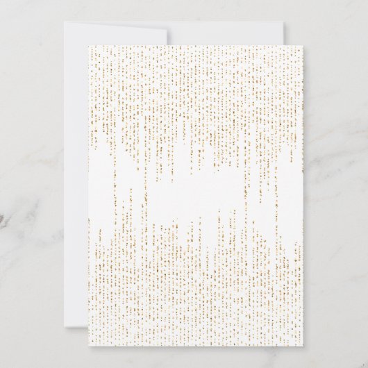 ホワイトリリーフローラクロスフェイク金ゴールドグリッターバプテスマ 招待状 (裏面)