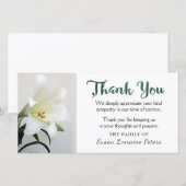 ホワイトリリーフローラシンプルサンキューファミリー サンキューカード (正面/裏面)