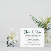 ホワイトリリーフローラシンプルサンキューファミリー サンキューカード (スタンド正面)