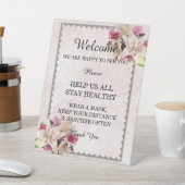 ホワイトリリーフローラピンクマーブル結婚ズの安全性 台座サイン (インサイチュ)