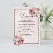 ホワイトリリーフローラピンクマーブル結婚ズ詳細 エンクロージャーカード (スタンド正面)