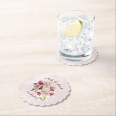 ホワイトリリーフローラピンクマーブル結婚ズ ペーパーコースター (インサイチュ)