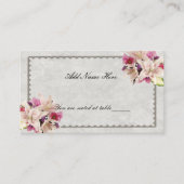 ホワイトリリーフローラ結婚マーブルズテーブル座席表 プレイスカード (正面)