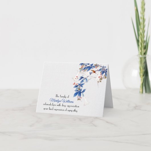 ホワイトリリーブランチ悔やみや弔慰サンキューユー サンキューカード (正面)