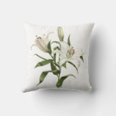 ホワイトリリーモダン植物芸術デザイン クッション (裏面)