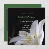 ホワイトリリー春，夏，休日ブライダルシャワー 招待状 (正面/裏面)