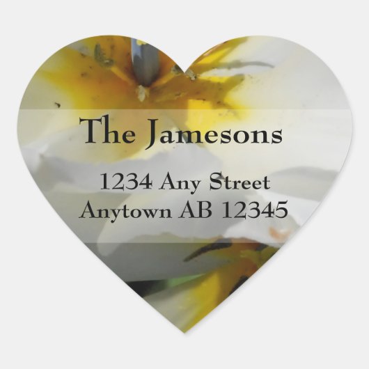 ホワイトリリー結婚ズ差出人住所ラベル ハートシール (正面)