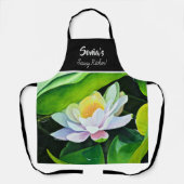 ホワイトリリー絵を描フローラの中 エプロン (正面)
