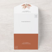 ホワイトリリー自然フローラパンパステラコッタ結婚ズ オールインワン招待状 (外側)