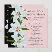 ホワイトリリー葬式のお知らせ 招待状 (正面/裏面)