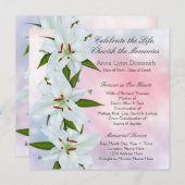 ホワイトリリー葬式のお知らせ 招待状 (正面/裏面)