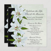 ホワイトリリー葬式のお知らせ 招待状 (正面/裏面)