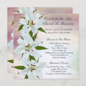 ホワイトリリー葬式のお知らせ 招待状 (正面/裏面)