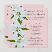 ホワイトリリー葬式のお知らせ 招待状 (正面/裏面)