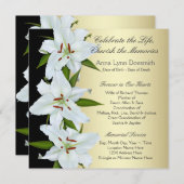 ホワイトリリー葬式のお知らせ 招待状 (正面/裏面)