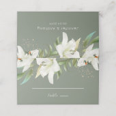 ホワイトリリー金ゴールドドット プレイスカード (外部開封)