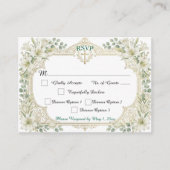 ホワイトリリー ウェディング RSVP エンクロージャーカード (正面)