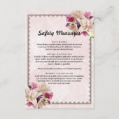 ホワイトリリー フローラル ピンク マーブル 安全対策 エンクロージャーカード (正面)