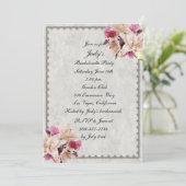 ホワイトリリー フローラル マーブル ブライズメイド パーティー 招待状 (スタンド正面)